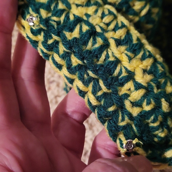 Beardo hat! Hat with beard. NWOT handmade crochet by me. Yellow green brown - Picture 14 of 14